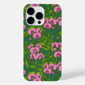 Doperwten en hommels, groen en roze iPhone hoesje (Achterkant)
