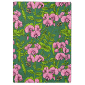 Doperwten en hommels, groen en roze klembord (Achterkant)