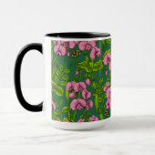 Doperwten en hommels, groen en roze mok (Links)