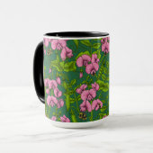 Doperwten en hommels, groen en roze mok (Voorkant links)