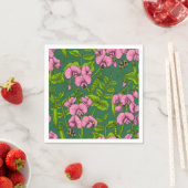 Doperwten en hommels, groen en roze servet (Insitu)