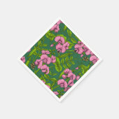 Doperwten en hommels, groen en roze servet (Hoek)