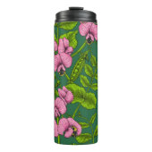 Doperwten en hommels, groen en roze thermosbeker (Voorkant)