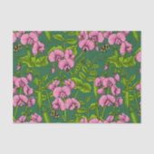 Doperwten en hommels, groen en roze tissuepapier (Voorkant)