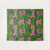 Doperwten en hommels, groen en roze wandkleed (Voorkant (horizontaal))