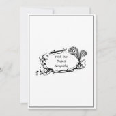 Dopest sympathie Zwarte Floral Scroll Simple White (Voorkant)