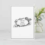 Dopest sympathie Zwarte Floral Scroll Simple White (Staand voorkant)