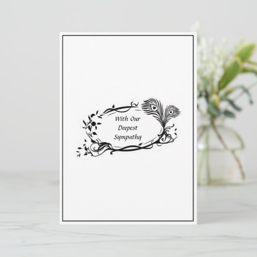 Dopest sympathie Zwarte Floral Scroll Simple White (Staand voorkant)