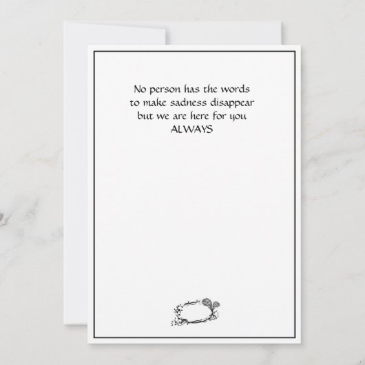 Dopest sympathie Zwarte Floral Scroll Simple White (Achterkant)