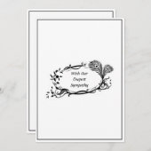 Dopest sympathie Zwarte Floral Scroll Simple White (Voorkant / Achterkant)