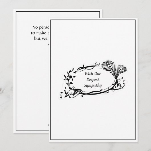 Dopest sympathie Zwarte Floral Scroll Simple White (Voorkant / Achterkant)