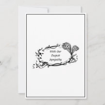 Dopest sympathie Zwarte Floral Scroll Simple White