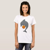 Dophin als Basketballspeler met Basketball T-shirt (Voorkant volledig)
