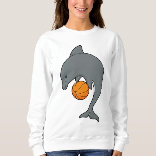 Dophin als Basketballspeler met Basketball Trui (Voorkant)