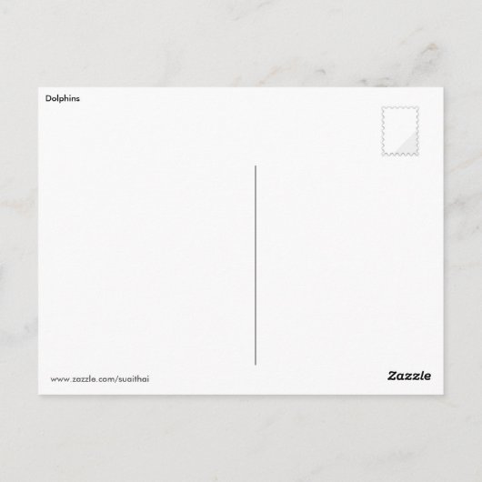 Dophins springen briefkaart (Achterkant)