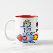 Dopostes in de "Moon Rocket Man Space Doge Crypto" Tweekleurige Koffiemok (Links)