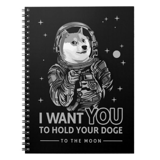 Dopostkoe in Doge Ik wil dat je naar de mooncrypto Notitieboek (Voorkant)