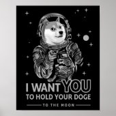 Dopostkoe in Doge Ik wil dat je naar de mooncrypto Poster (Voorkant)