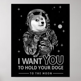 Dopostkoe in Doge Ik wil dat je naar de mooncrypto Poster