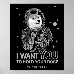 Dopostkoe in Doge Ik wil dat je naar de mooncrypto Poster