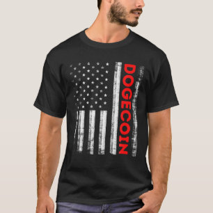 Dopostkoein Cryptocurrency American Flag T-shirt