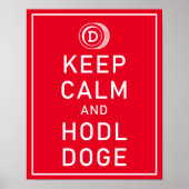 Dopostkoetsen Keep Calm and Hodl Doge Crypto Funny Poster (Voorkant)
