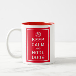 Dopostkoetsen Keep Calm and Hodl Doge Crypto Funny Tweekleurige Koffiemok