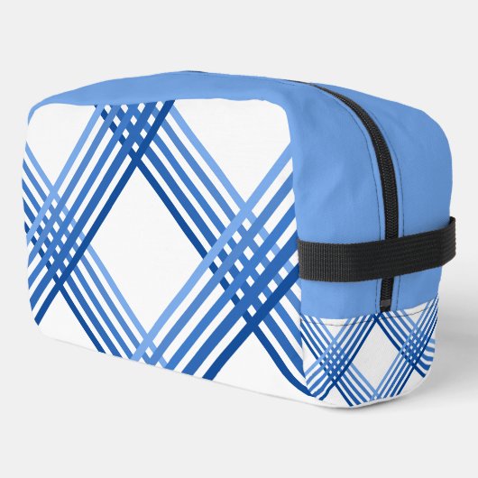 Dopp Kit - Blue Stripes Crossed Diagonally Toilettasje (Linkerhoek)
