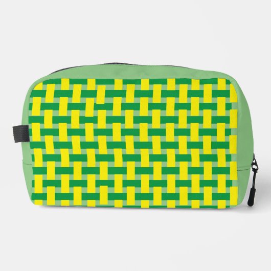 Dopp Kit - Geweven zijden in geel en groen Toilettasje (Voorkant)