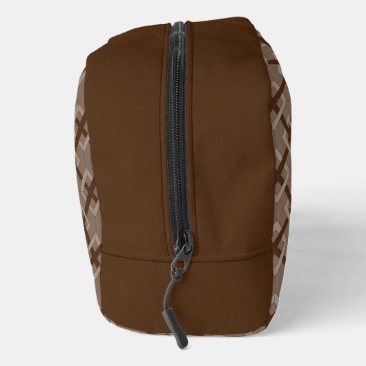 Dopp Kitt - Verweven diamanten in bruin Toilettasje (Rechts)