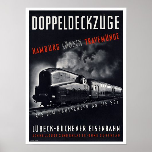 Doppeldeckzuge ~  treinreis poster (Voorkant)