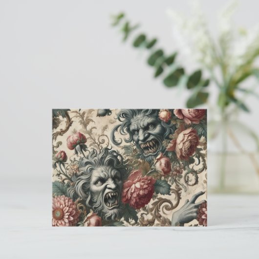 Doppelganger Malevolence – Gothic Victoriaans Feestdagenkaart (Staand voorkant)