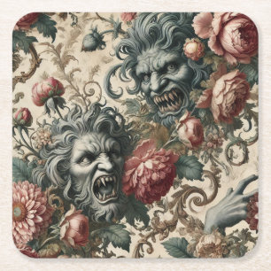 Doppelganger Malevolence – Gotisch Bloemenkussen Kartonnen Onderzetters