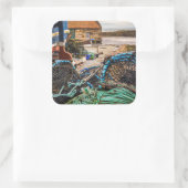doppen en kreeftenpotten | Pittenweem, Schotland Vierkante Sticker (Tas)