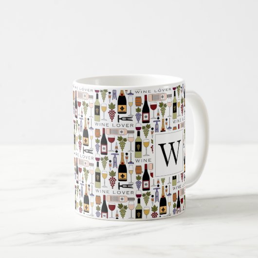 Doppen, glazen en Accessoires Monogra Koffiemok (Voorkant rechts)