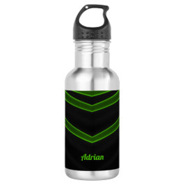 Doppen voor ADRIAN ~ Black en Fluor Green Water Waterfles