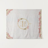 Dopseldoek Goud Roze Orchidee Marmer Geometrisch Wandkleed (Voorkant (horizontaal))