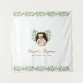 Dopsfotografie groen goud botanische achtergrond wandkleed (Voorkant)