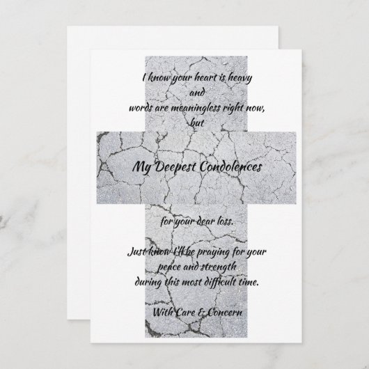 Dopste condoleances Wenskaart (Voorkant / Achterkant)