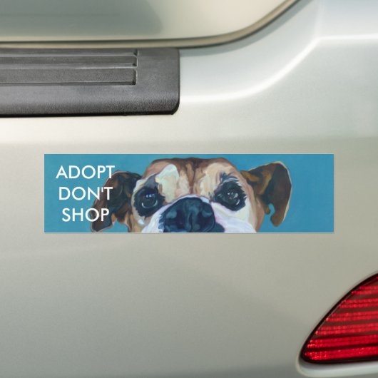 DOPT GEEN Bumpersticker Boxer Dog (Op auto)