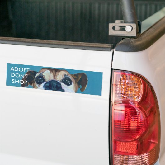 DOPT GEEN Bumpersticker Boxer Dog (Op Truck)