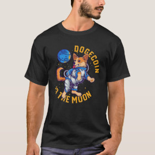 Doquote in het Moon HODL Crypto Currency Meme Dog T-shirt