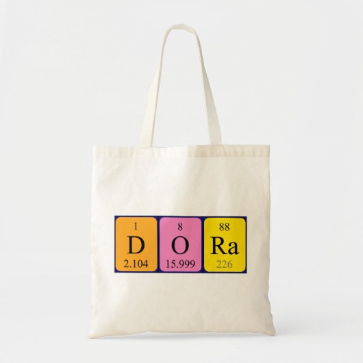 Dora Periodieke Naam canvas tas (Voorkant)