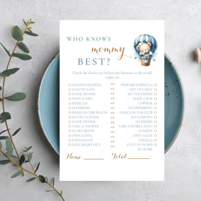 dorable Blue Hot Air Balloon Bear Who Knows Mommy  (Creator heeft geüpload)