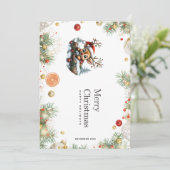 Dorable Kerstpinguïn met Cadeaus Kaart (Staand voorkant)