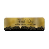 dorada con flores de gracias personalizada etiket (Voorkant)