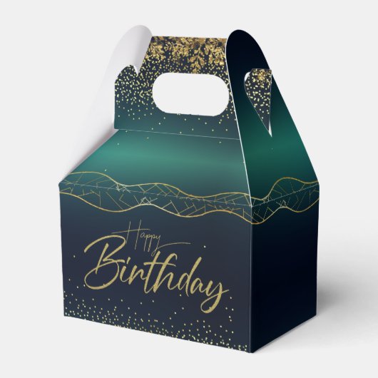 dorado con turquesa para cumple bedankdoosjes (Voorkant Zijde)