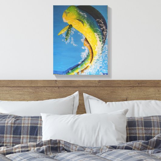 Dorado dolphin canvas afdruk (Insitu (Slaapkamer))
