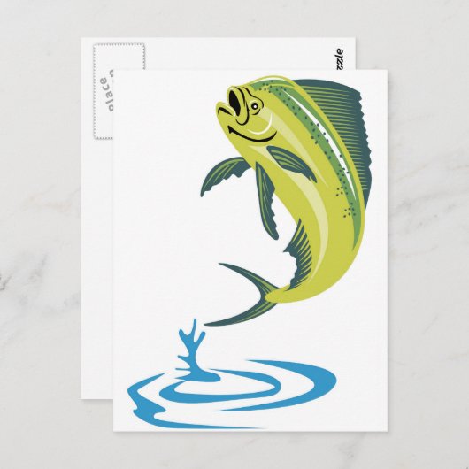 Dorado dolphin fish of mahi mahi briefkaart (Voorkant / Achterkant)