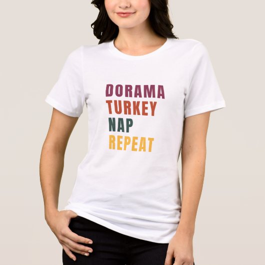 Dorama Lover's Thanksgiving Nap Day Design Tri-Blend Shirt (Voorkant)